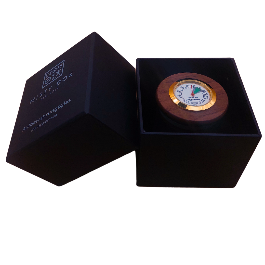 Aufbewahrungsglas mit Hygrometer